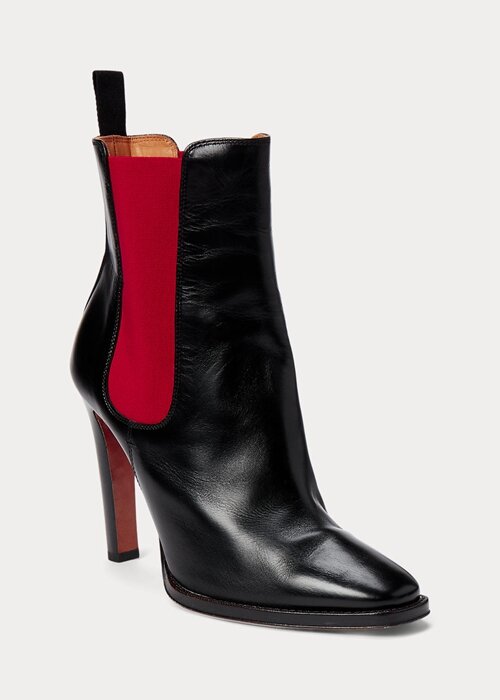 Black / Red Women’s Ralph Lauren Zoie Calfskinie Boots Black / Red Women’s Ralph Lauren Zoie Calfskinie Boots