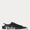 Black / White Men’s Ralph Lauren Longwood Logo Leather Sneakers Black / White Men’s Ralph Lauren Longwood Logo Leather Sneakers