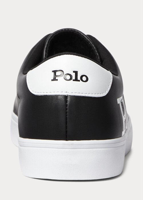 Black / White Men’s Ralph Lauren Longwood Logo Leather Sneakers Black / White Men’s Ralph Lauren Longwood Logo Leather Sneakers