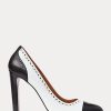 Black / White Women’s Ralph Lauren Ainsley Color-Blocked Calfskin Heels Black / White Women’s Ralph Lauren Ainsley Color-Blocked Calfskin Heels