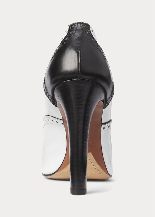 Black / White Women’s Ralph Lauren Cerri Color-Blocked Calfskin Boots Black / White Women’s Ralph Lauren Cerri Color-Blocked Calfskin Boots