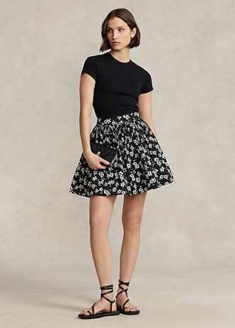 Black / White Women’s Ralph Lauren Floral A-Line Skirts