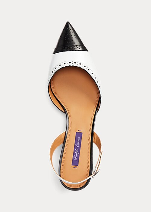 Black / White Women’s Ralph Lauren Garland Color-Blocked Slingback Heels Black / White Women’s Ralph Lauren Garland Color-Blocked Slingback Heels