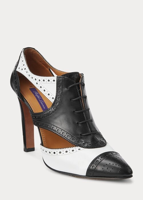 Black / White Women’s Ralph Lauren Lindley Color-Blocked Calfskin Boots Black / White Women’s Ralph Lauren Lindley Color-Blocked Calfskin Boots