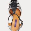 Black / White Women’s Ralph Lauren Vasile Embellished Satin Heels