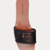 Black Women’s Ralph Lauren Andela Burnished Calfskin Sandals