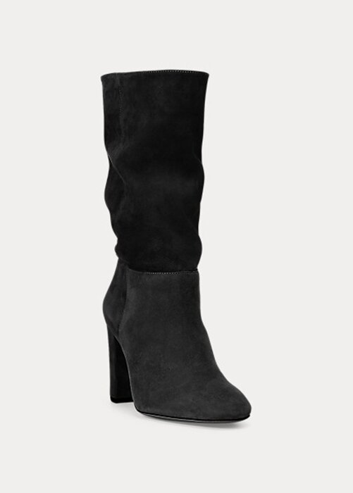 Black Women’s Ralph Lauren Artizan Suede Boots Black Women’s Ralph Lauren Artizan Suede Boots
