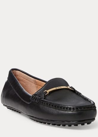 Black Women’s Ralph Lauren Briony Leather Driver Loafers