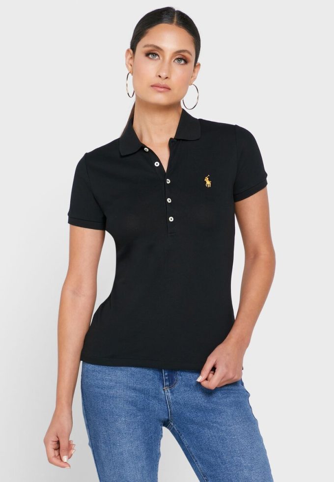 Black Women’s Ralph Lauren Button Detail Shirt Polo Shirts Black Women’s Ralph Lauren Button Detail Shirt Polo Shirts