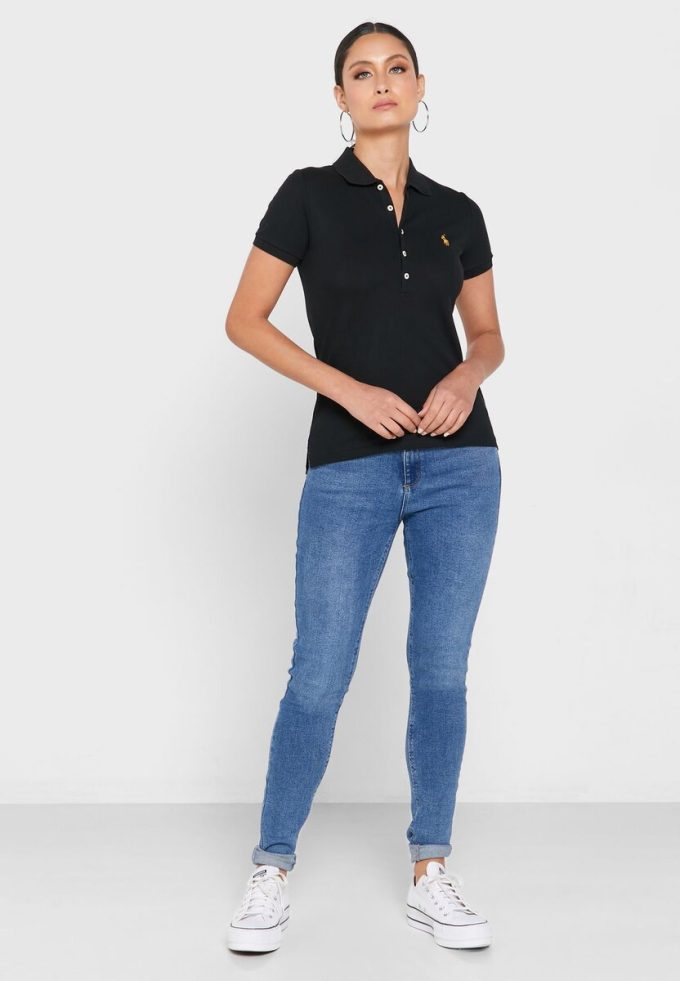 Black Women’s Ralph Lauren Button Detail Shirt Polo Shirts Black Women’s Ralph Lauren Button Detail Shirt Polo Shirts