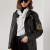 Black Women’s Ralph Lauren Cadena Calfskin Moto Jackets Black Women’s Ralph Lauren Cadena Calfskin Moto Jackets