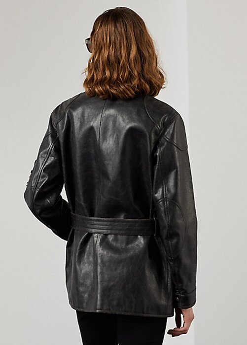 Black Women’s Ralph Lauren Cadena Calfskin Moto Jackets Black Women’s Ralph Lauren Cadena Calfskin Moto Jackets