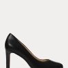 Black Women’s Ralph Lauren Camila Burnished Leather Heels