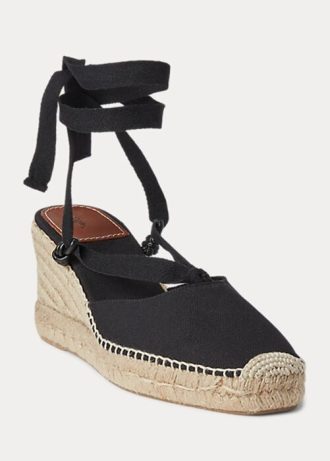 Black Women’s Ralph Lauren Canvas Wedge Espadrille
