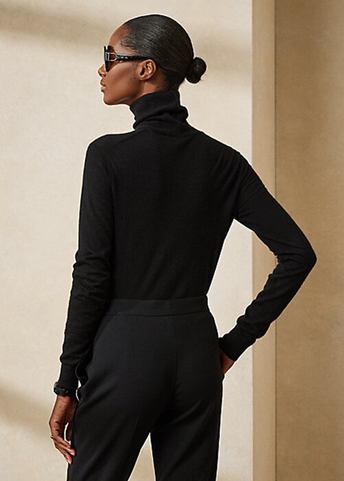 Black Women’s Ralph Lauren Cashmere Turtleneck Sweaters Black Women’s Ralph Lauren Cashmere Turtleneck Sweaters