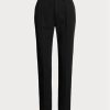 Black Women’s Ralph Lauren Clancy Long Wool Gabardine  Pants