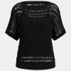 Black Women’s Ralph Lauren Cotton Mesh Short-Sleeve Sweaters Black Women’s Ralph Lauren Cotton Mesh Short-Sleeve Sweaters