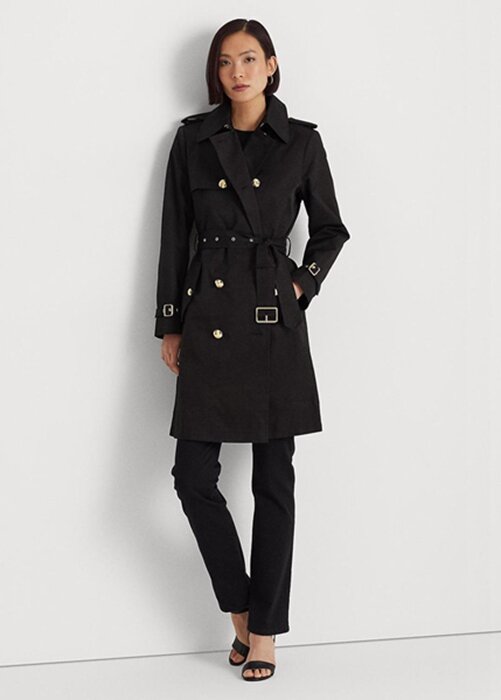 Black Women’s Ralph Lauren Double-breasted Cotton-blend Coats Black Women’s Ralph Lauren Double-breasted Cotton-blend Coats