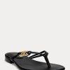 Black Women’s Ralph Lauren Emalia Nappa Leather Flip Flops