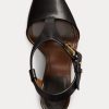Black Women’s Ralph Lauren Emilie Welington Calfskin Sandals
