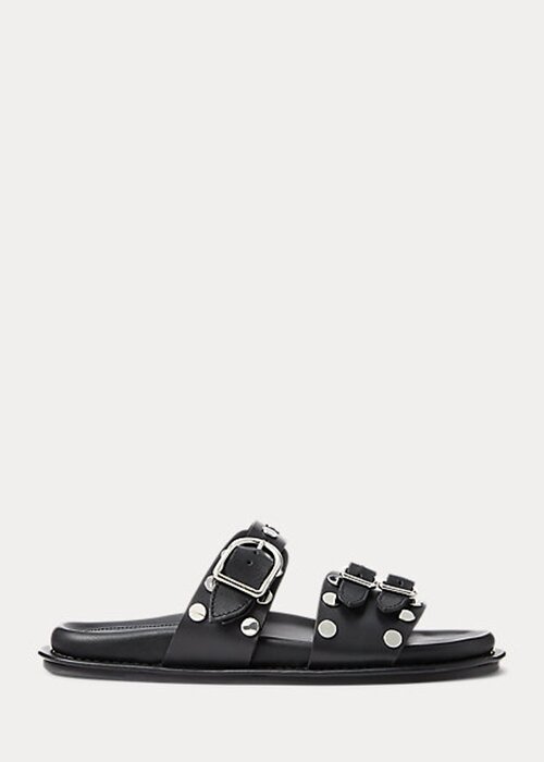 Black Women’s Ralph Lauren Ezra Studded Lambskin Sandals Black Women’s Ralph Lauren Ezra Studded Lambskin Sandals