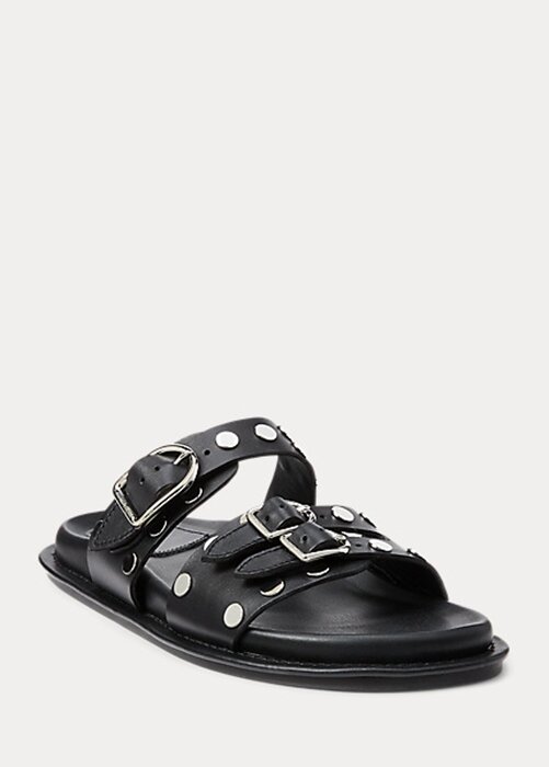 Black Women’s Ralph Lauren Ezra Studded Lambskin Sandals Black Women’s Ralph Lauren Ezra Studded Lambskin Sandals