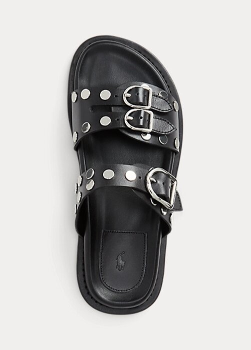 Black Women’s Ralph Lauren Ezra Studded Lambskin Sandals Black Women’s Ralph Lauren Ezra Studded Lambskin Sandals