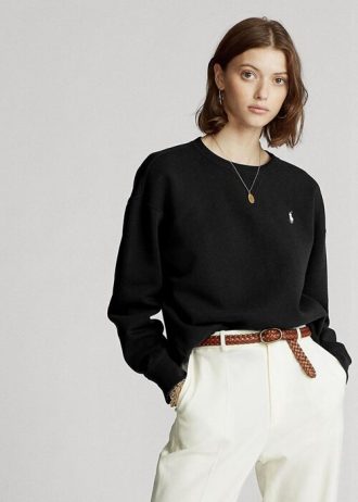 Black Women’s Ralph Lauren Fleece Pullover Sweatshirts