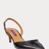 Black Women’s Ralph Lauren Garland Calfskin Slingback Heels