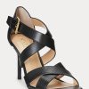 Black Women’s Ralph Lauren Gisella Burnished Leather Heels Black Women’s Ralph Lauren Gisella Burnished Leather Heels