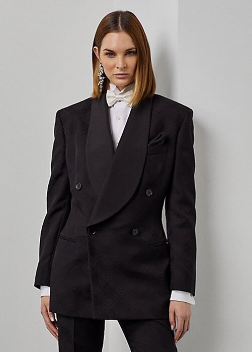 Black Women’s Ralph Lauren Gregory Jacquard Tuxedo Jackets Black Women’s Ralph Lauren Gregory Jacquard Tuxedo Jackets