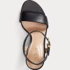 Black Women’s Ralph Lauren Gwen Burnished Leather Sandals