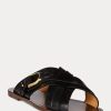 Black Women’s Ralph Lauren Jacie Calfskin Stirrup Sandals