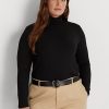Black Women’s Ralph Lauren Jersey Turtleneck Tops
