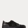 Black Women’s Ralph Lauren Jinett Suede & Leather Low-Top Sneakers Black Women’s Ralph Lauren Jinett Suede & Leather Low-Top Sneakers