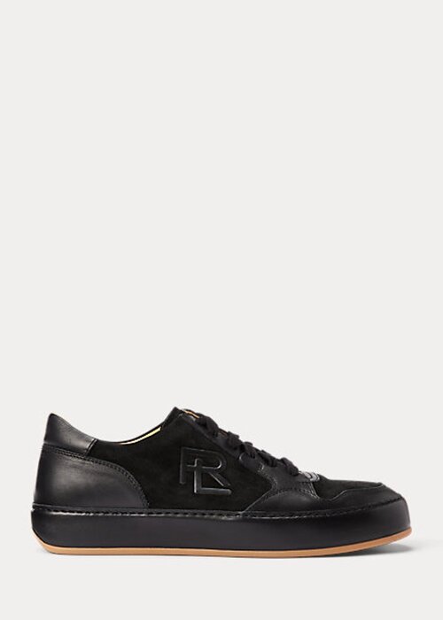 Black Women’s Ralph Lauren Jinett Suede & Leather Low-Top Sneakers Black Women’s Ralph Lauren Jinett Suede & Leather Low-Top Sneakers