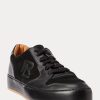 Black Women’s Ralph Lauren Jinett Suede & Leather Low-Top Sneakers Black Women’s Ralph Lauren Jinett Suede & Leather Low-Top Sneakers