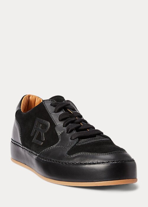 Black Women’s Ralph Lauren Jinett Suede & Leather Low-Top Sneakers Black Women’s Ralph Lauren Jinett Suede & Leather Low-Top Sneakers