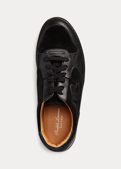 Black Women’s Ralph Lauren Jinett Suede & Leather Low-Top Sneakers Black Women’s Ralph Lauren Jinett Suede & Leather Low-Top Sneakers