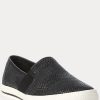 Black Women’s Ralph Lauren Jinny Woven Slip-On Sneakers Black Women’s Ralph Lauren Jinny Woven Slip-On Sneakers