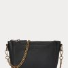 Black Women’s Ralph Lauren Leather Mini Sloane Crossbody Bags Black Women’s Ralph Lauren Leather Mini Sloane Crossbody Bags