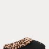 Black Women’s Ralph Lauren Leopard Logo Slippers Black Women’s Ralph Lauren Leopard Logo Slippers
