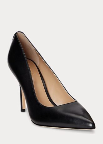 Black Women’s Ralph Lauren Lindella II Burnished Leather Heels