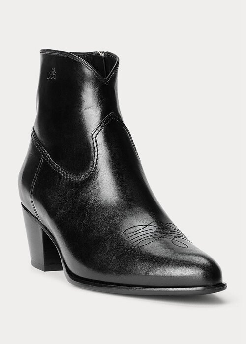Black Women’s Ralph Lauren Lucille Leather Boots Black Women’s Ralph Lauren Lucille Leather Boots