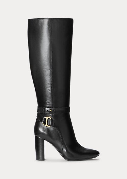 Black Women’s Ralph Lauren Makenna Burnished Leather Riding Boots Black Women’s Ralph Lauren Makenna Burnished Leather Riding Boots