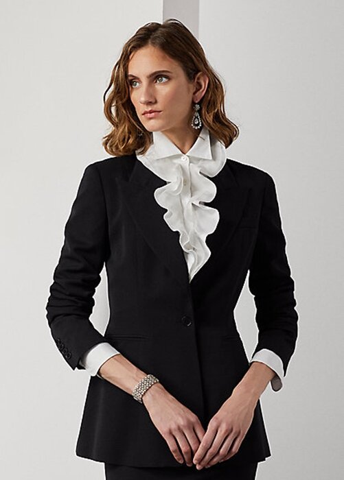 Black Women’s Ralph Lauren Meritta Wool Barathea Jackets Black Women’s Ralph Lauren Meritta Wool Barathea Jackets