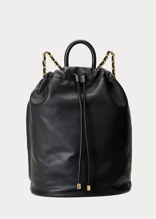 Black Women’s Ralph Lauren Nappa Leather Medium Izzie Backpacks Black Women’s Ralph Lauren Nappa Leather Medium Izzie Backpacks