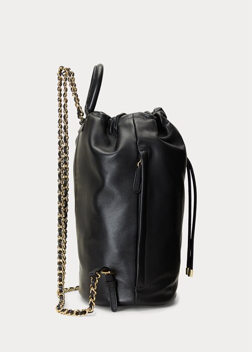 Black Women’s Ralph Lauren Nappa Leather Medium Izzie Backpacks Black Women’s Ralph Lauren Nappa Leather Medium Izzie Backpacks