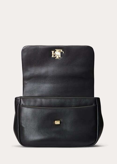 Black Women’s Ralph Lauren Nappa Leather Medium Shoulder Bags Black Women’s Ralph Lauren Nappa Leather Medium Shoulder Bags