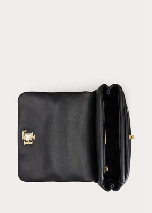 Black Women’s Ralph Lauren Nappa Leather Medium Shoulder Bags Black Women’s Ralph Lauren Nappa Leather Medium Shoulder Bags